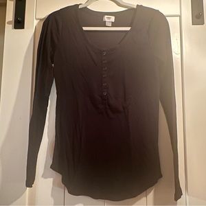 Old Navy button Henley LS Tee